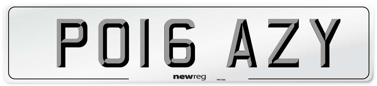 PO16 AZY Number Plate from New Reg